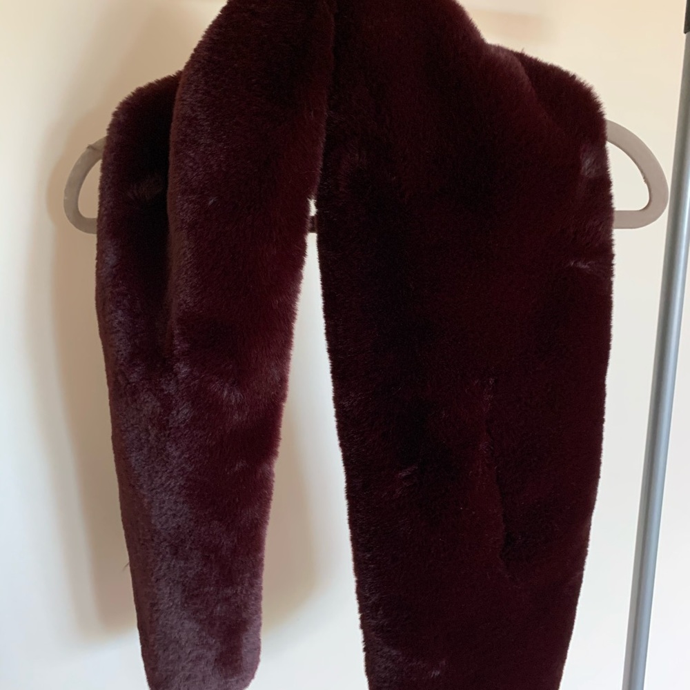 Faux fur burgundy winter wrap